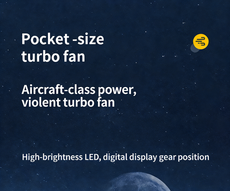 Fivechord WF-07 Pocket-size Turbo Jet Fan - 108,000 RPM Aircraft-class Power Blower
