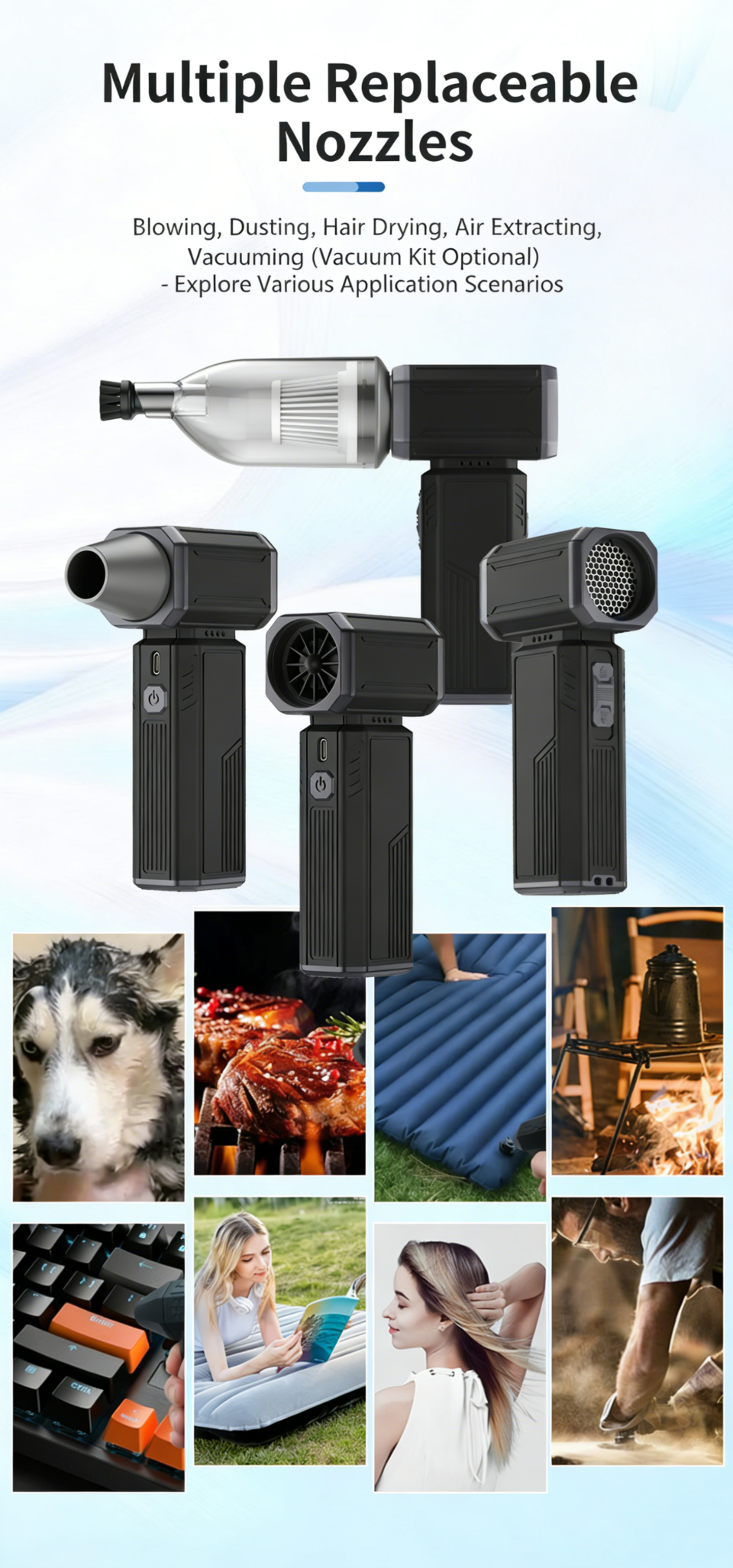 Fivechord WF-08 Multi-purpose Scenarios - Car Drying, PC Cleaning, and Gear Dusting
